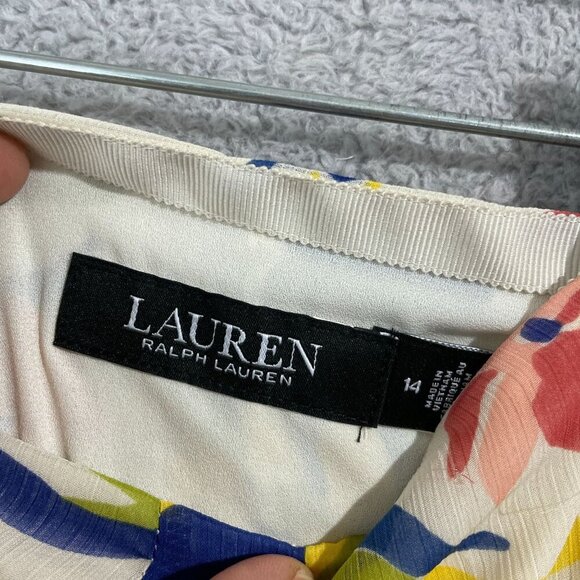 NEW Lauren Ralph Lauren Womens 14 Ruffled Floral Miniskirt Cream Multicolor - Picture 5 of 9